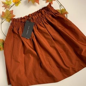 NWT Zara paper bag skirt burnt orange